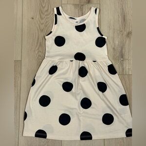 H&M Kids Dress with Black Polka Dots on Cream
